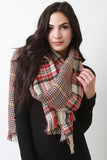 Two Sided Houndstooth Shepherd Checkered Scarf
