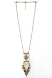 Diamond Beaded Fringe Pendant Necklace