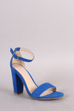 Bamboo Suede One Band Ankle Strap Open Toe Heel