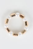 Faux Pearl And Square Bracelet