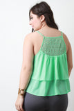 Embroider Double Tier Sleeveless Top