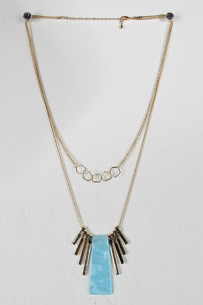 Layered Shapes Pendant Necklace
