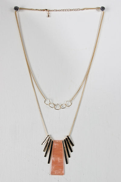 Layered Shapes Pendant Necklace