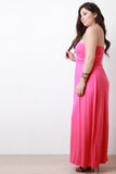 Solid Strapless Maxi Dress