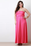 Solid Strapless Maxi Dress