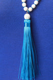Cracked Bead and Tassel Necklace