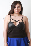 Vegan Leather Strappy Crop Top