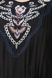Embroidered Back-Tie Cold Shoulder Midi Dress