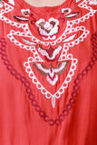 Embroidered Back-Tie Cold Shoulder Midi Dress
