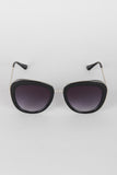 Rectangular Mod Contrast Sunglasses