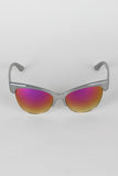 Semi-Rimless Wild Cat Textured Sunglasses