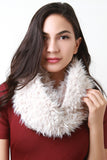 Double Sided Furry and Chunky Knit Circle Scarf