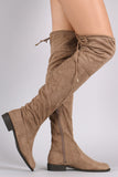 Suede Drawstring Over-The-Knee Riding Boots
