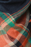 Multi Colored Frayed Hem Plaid Blanket Scarf