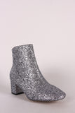 Glitter Block Heeled Ankle Boots