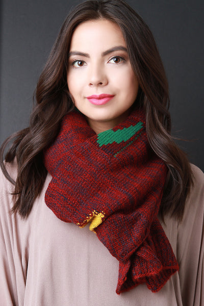 Colorful Patches Knitted Scarf
