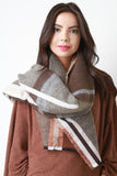 Large Print Woven Plaid Scarf