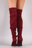 Anne Michelle Suede Slouchy Pointy Toe Stiletto Boots