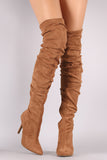 Anne Michelle Suede Slouchy Pointy Toe Stiletto Boots