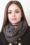 Chunky Knit Fur Lined Circle Scarf