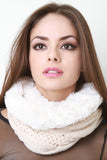 Chunky Knit Fur Lined Circle Scarf