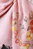 Floral Embroidered Frayed Scarf