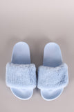 Qupid Fuzzy Faux Fur Slide Sandal
