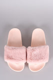 Qupid Fuzzy Faux Fur Slide Sandal