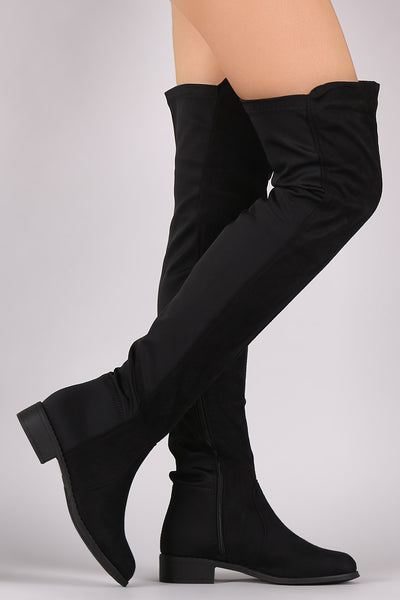 Suede Elastane Fit Over the Knee Boots
