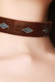 Concho Studs Velvet Choker Necklace