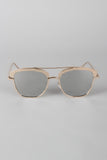 Textured Semi Rimless Wire Frame Sunglasses