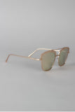 Textured Semi Rimless Wire Frame Sunglasses