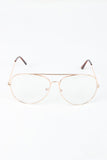 Clear Lens Wire Aviator Glasses