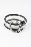 Round Buckle Color Trimmed Clear Belt