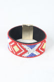 Beaded Pattern Band Cuff Bracelet