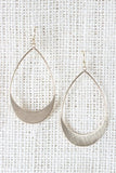 Scratch Design Oval Dangle Earrings