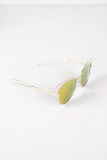 Open Wire Framed Mirror Lens Sunglasses
