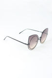 Sculpted Mirrored Cat Eye Round Sunglasses