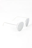 Clear Frame Round Mirrored Sunglasses