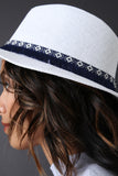 Stitched Straw Embroidered Fringe Panama Hat