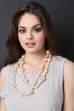 Long Pearl Beaded Accent Necklace