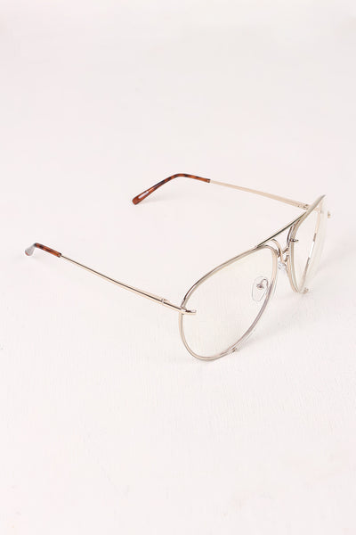 Classic Clear Lens Wire Aviator Glasses