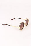 Spike Accent Circular Lens Metal Framed Sunglasses