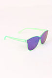 Stud Accent Mirrored Plastic Frame Wayfarer Sunglasses