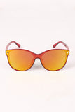 Stud Accent Mirrored Plastic Frame Wayfarer Sunglasses
