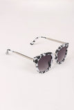 Marble Accent Plastic Frame Cat Eye Sunglasses
