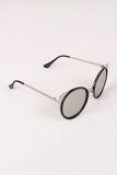 Mirrored Oval Metallic Cat Eye Sunglasses