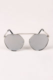 Geometric-Shape Mirrored Lens Sunglasses