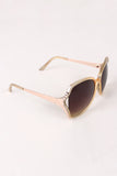 Plastic Frame Gradient Tint Oval Sunglasses