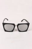 Geometric-Shape Plastic Frame Mirrored Sunglasses